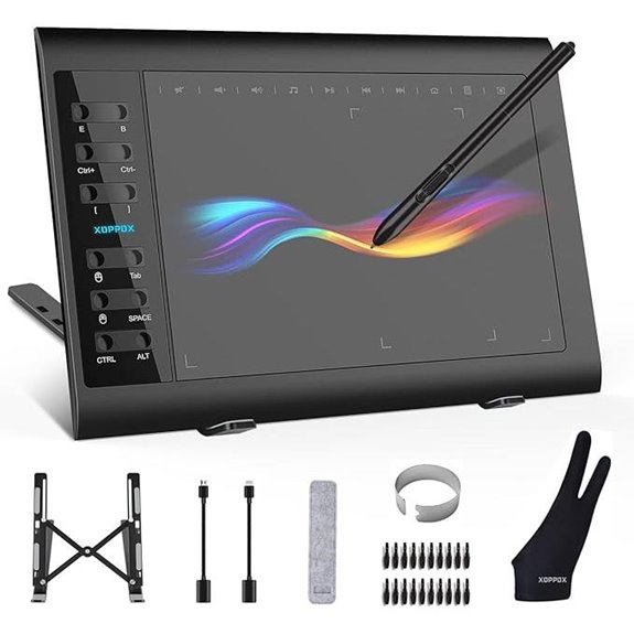 XOPPOX 10x6 Inch Drawing Tablet with Pen & Hot Keys