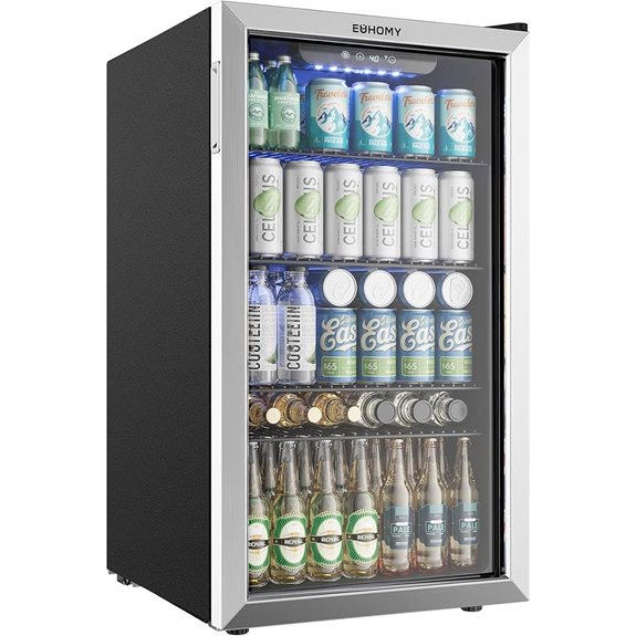 EUHOMY 128 Can Beverage Cooler with Glass Door