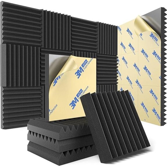 12 Pack Acoustic Foam Panels with Self Adhesive