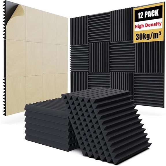 12 Pack Soundproof Foam Panels for Recording and Office