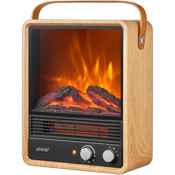 Shinic 1500W Electric Fireplace Heater with Flame Effect