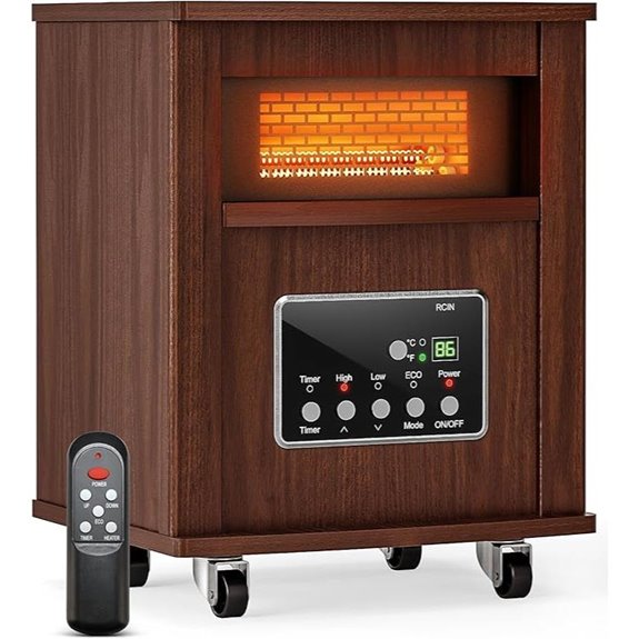 Infrared 1500W Portable Space Heater with Remote