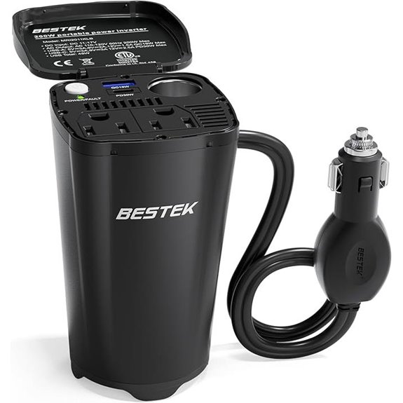 BESTEK 200W Car Power Inverter with USB & Outlets