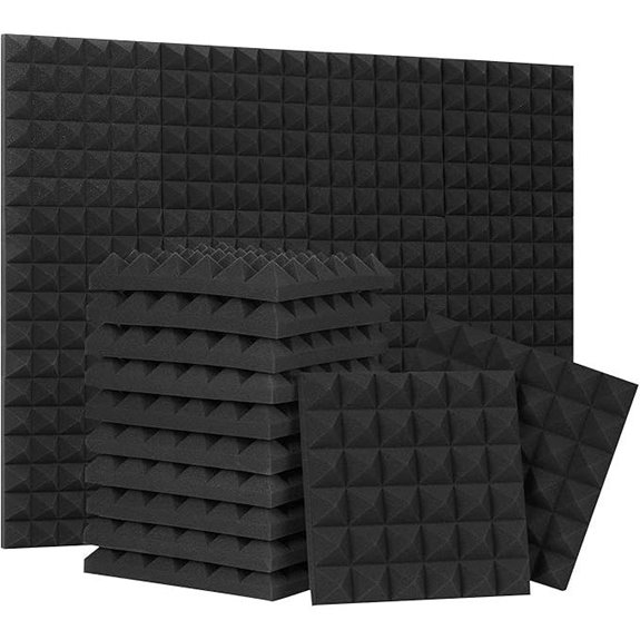 24 Pack Pyramid Acoustic Foam Panels for Soundproofing