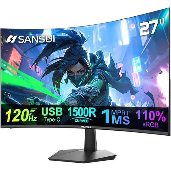 SANSUI 27-inch Curved Monitor 120Hz USB-C HDR