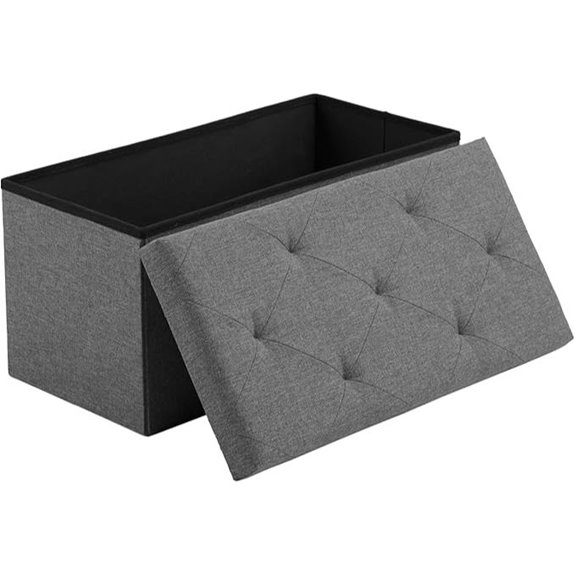Sweetcrispy 30-Inch Folding Storage Ottoman Bench