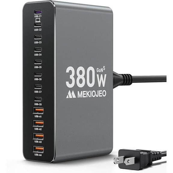Aluminum Alloy 380W USB-C Charging Station (12 Ports)