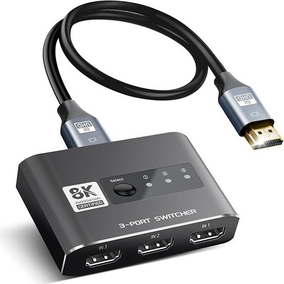 HDMI 2.1 Switch 3-in-1 4K/8K UHD