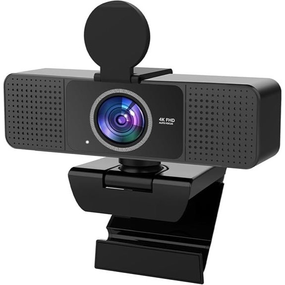 PEATOP 4K Webcam with Autofocus and Privacy Cover