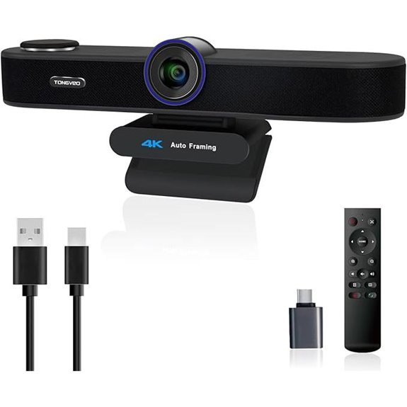 3-in-1 4K Webcam with Microphones and AI Zoom