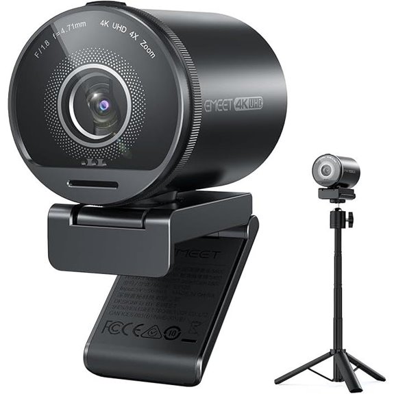 EMEET 4K Webcam with Tripod and Auto-Focus