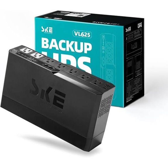 SKE 625VA/360W UPS Battery Backup & Surge Protector