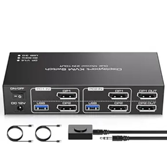 TJCXELE 8K Displayport KVM Switch for 2 Monitors