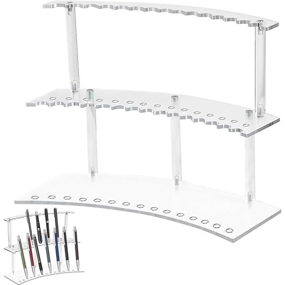 30-Slot Acrylic Pen & Brush Organizer Stand