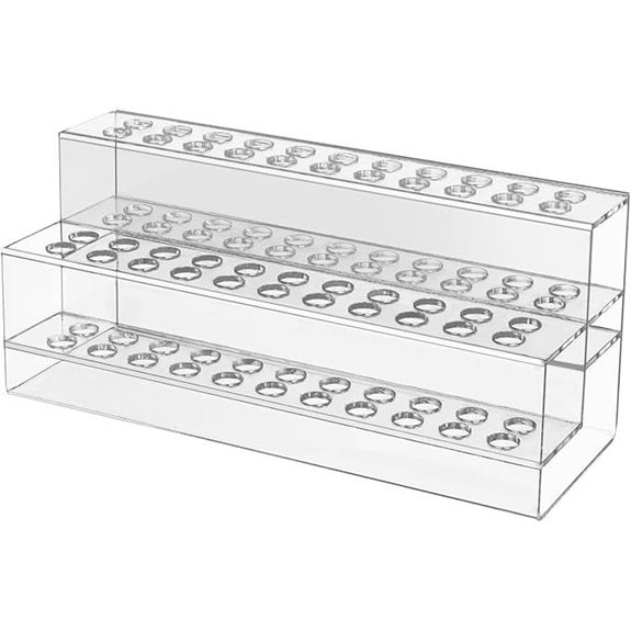 Acrylic Pen Holder with 44 Slots for Desk Organizer