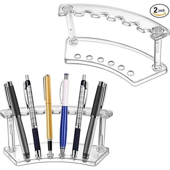 2 PCS Pen Display Stand Acrylic Makeup Brush Organizer
