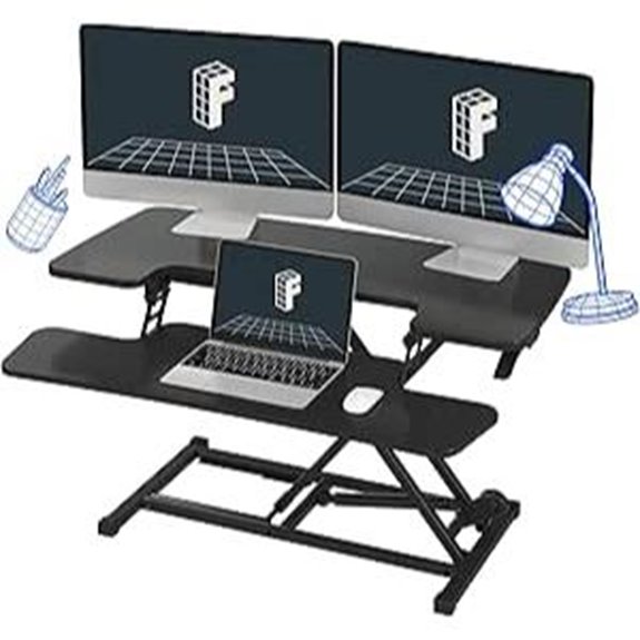 Flexispot 35in Standing Desk Converter with Keyboard Tray
