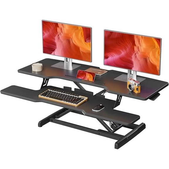 42-inch Adjustable Standing Desk Converter with Keyboard Tray