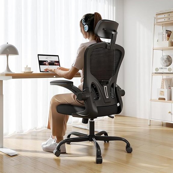 adjustable armrest office chair