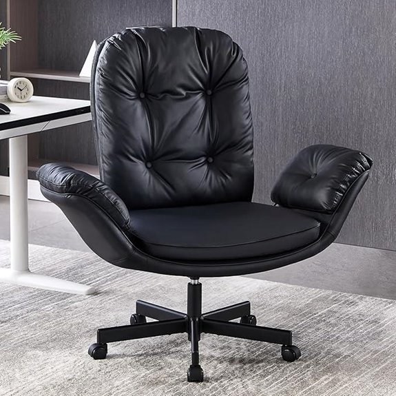 Criss Cross Swivel Office Chair with Armrests