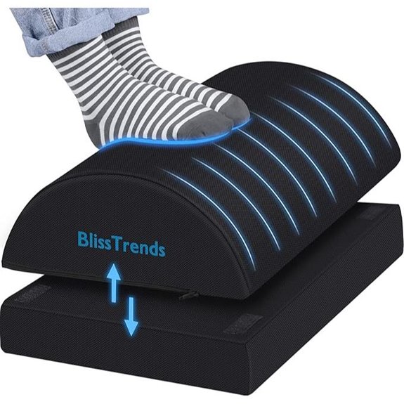BlissTrends Adjustable Under Desk Foot Rest Black