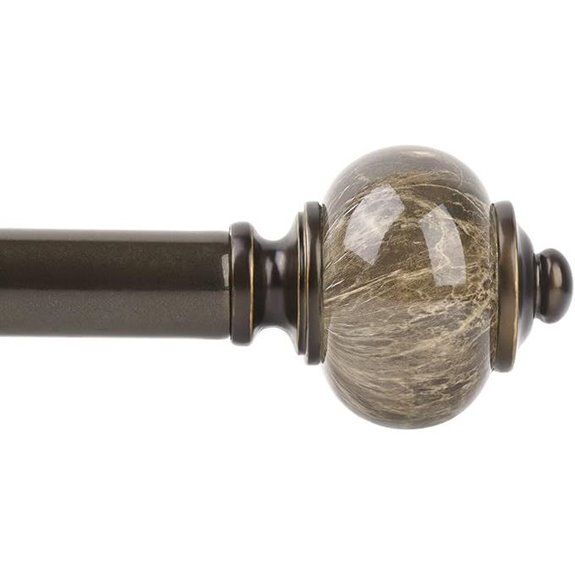 KAMANINA Adjustable Bronze Curtain Rods with Finials