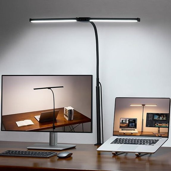 LED Desk Lamp with Clamp 3 Modes Adjustable Neck