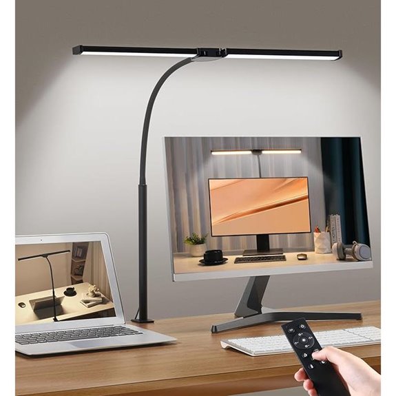 LED Desk Lamp with Clamp and Adjustable Neck