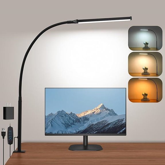 LED Desk Lamp with Clamp 3 Modes Memory Function