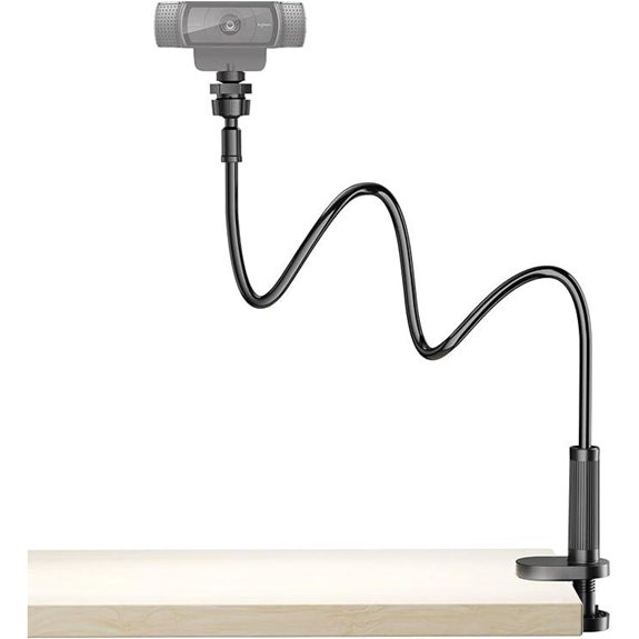 Flexible Webcam Mount with Clamp and Gooseneck