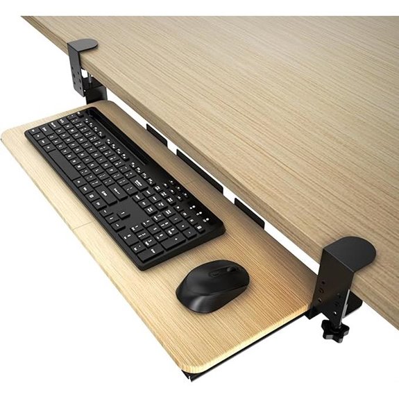 Ergonomic Under-Desk Keyboard Tray with Clamp Mount