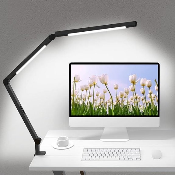 LED Desk Lamp with Clamp and Adjustable Light