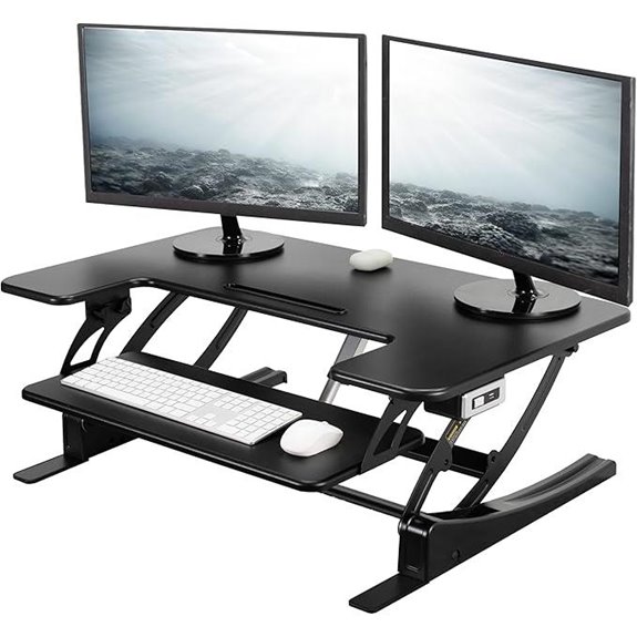 VIVO Electric Sit-Stand Desk Converter with USB