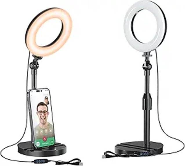 Desk Ring Light with Telescopic Stand
