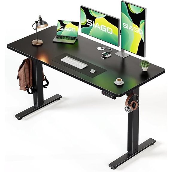 SIAGO Adjustable Standing Desk with Cable Management
