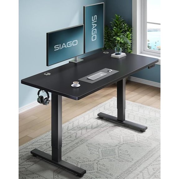 SIAGO Adjustable Standing Desk with Cable Management