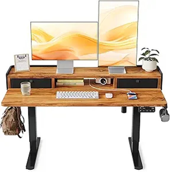 YIHAYO Adjustable Standing Desk with Drawers