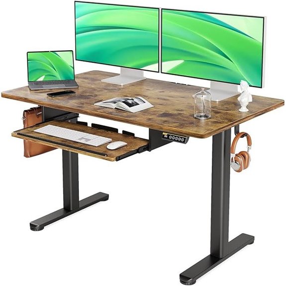 Claiks Adjustable Standing Desk with Keyboard Tray