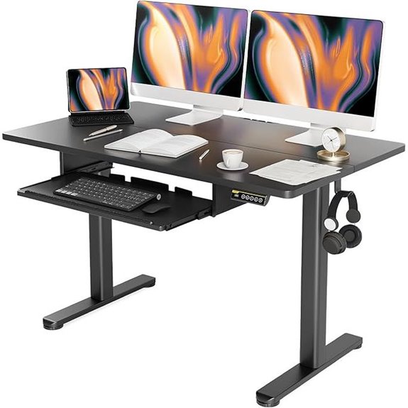 Claiks Adjustable Standing Desk with Keyboard Tray