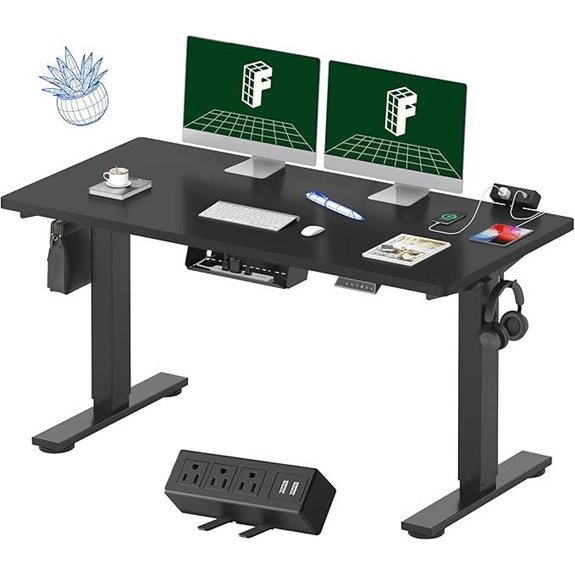FLEXISPOT EN2 Standing Desk with Power Strip