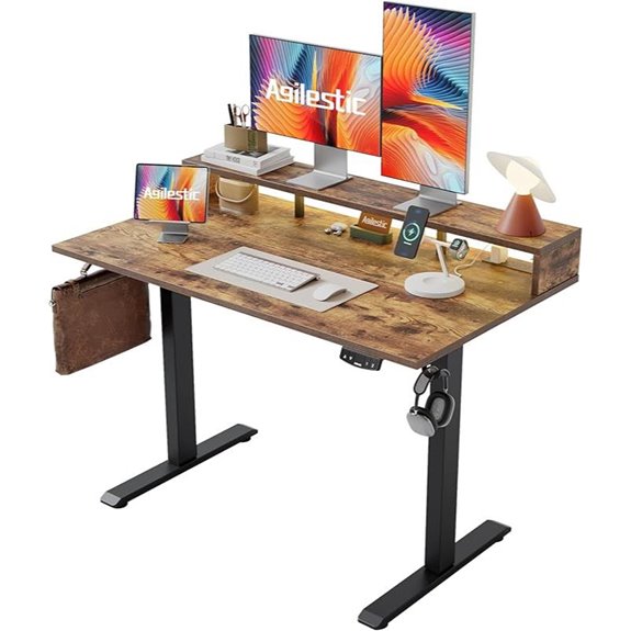 Electric Adjustable Standing Desk with Power Outlet