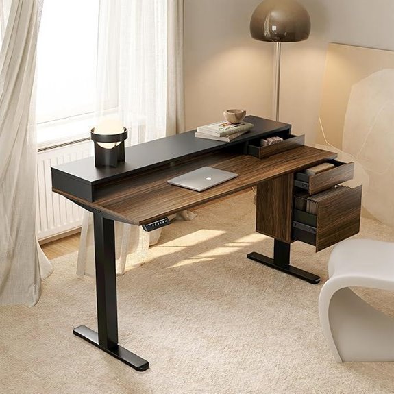 HUANUO Adjustable Standing Desk with Storage