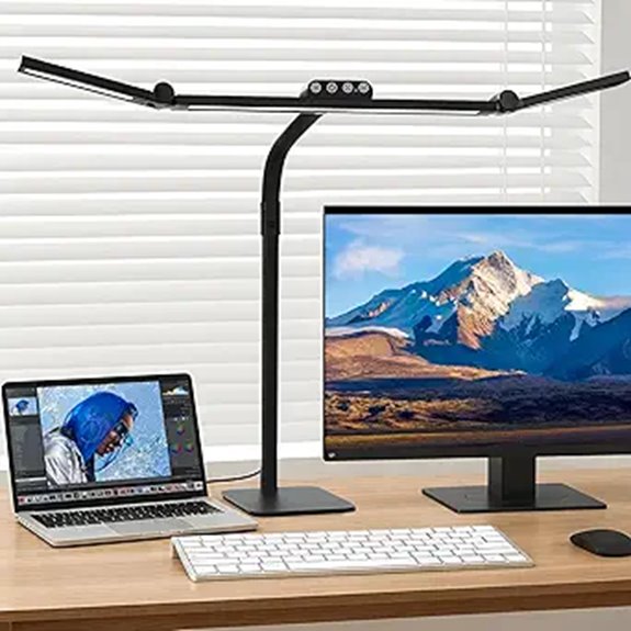 LED Desk Lamp with Adjustable Gooseneck and Dimming