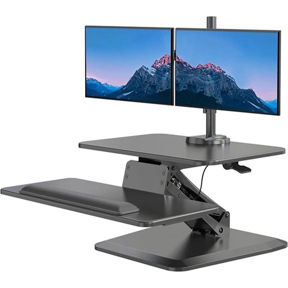 Mount-It! Standing Desk Converter with Dual Monitor Mount