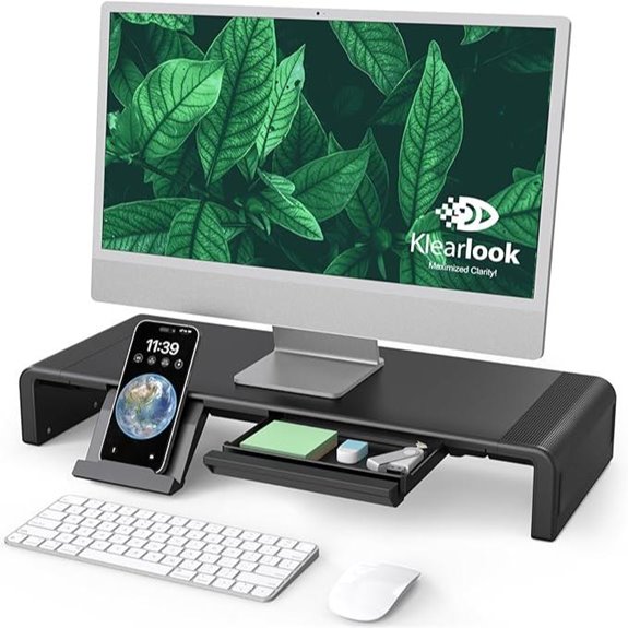 Klearlook Foldable Adjustable Monitor Stand with Storage