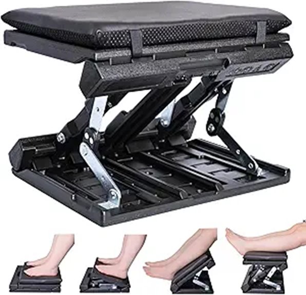 Ergonomic Adjustable Footrest with Massage Beads