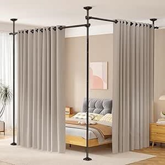 Adjustable Freestanding Room Divider Curtain Stand
