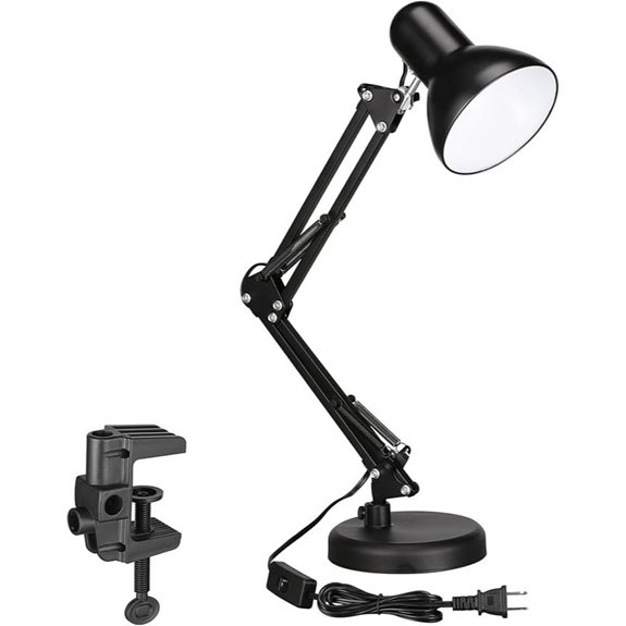 Torchstar Clamp Desk Lamp with Adjustable Gooseneck