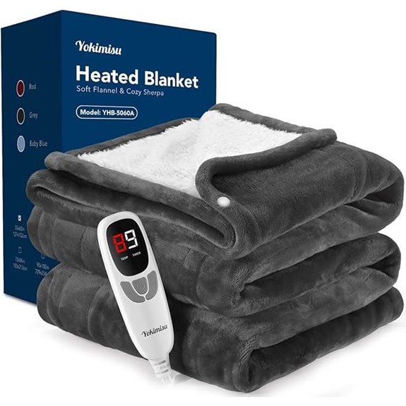 Heated Wearable Blanket with Adjustable Heat and Timer