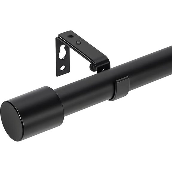 Heavy Duty Adjustable 72-140 Inch Black Curtain Rod